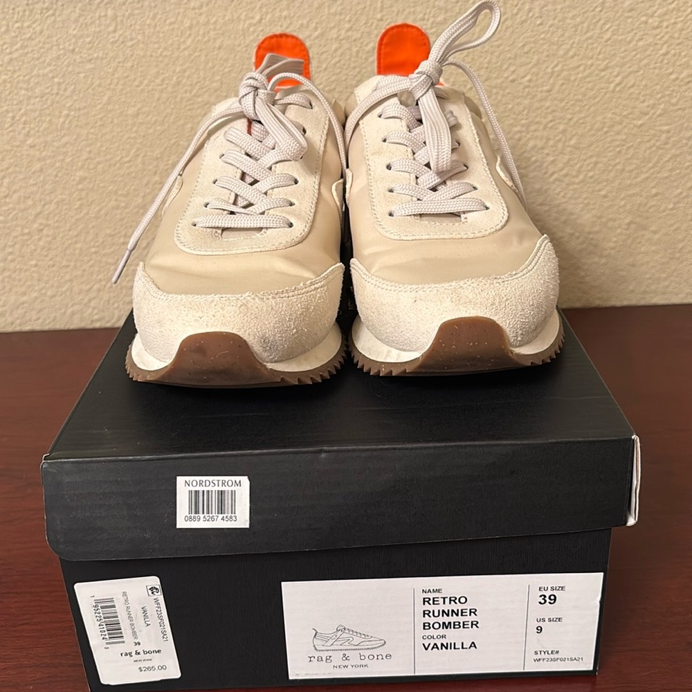 rag & bone Retro Runner Bomber Vanilla Size 39